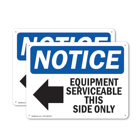 Signmission Equipment Serviceable This Side, 10 in W x Rectangle, Plastic OS-2PACK-NS-P-710-L-12129